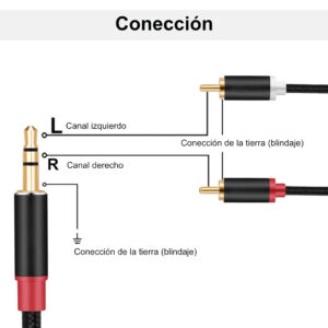 Cable para salida de auxiliar RCA de consola a 1/8 estéreo